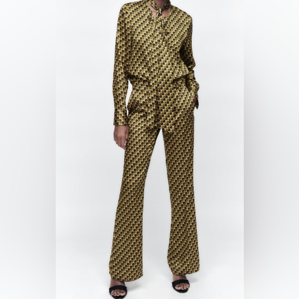 Zara Printed Flared Top & Pant